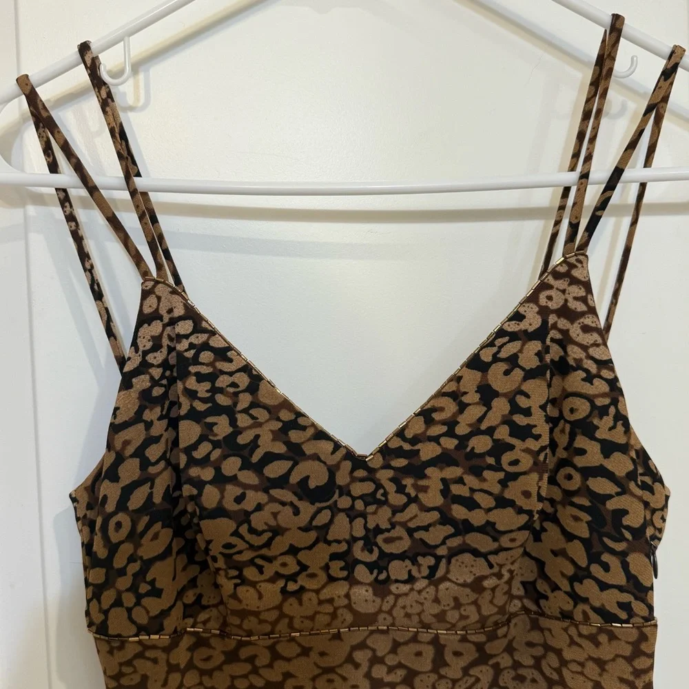 Bisou Bisou Animal Print Cocktail Dress with Beaded Details - Picture 2 of 6